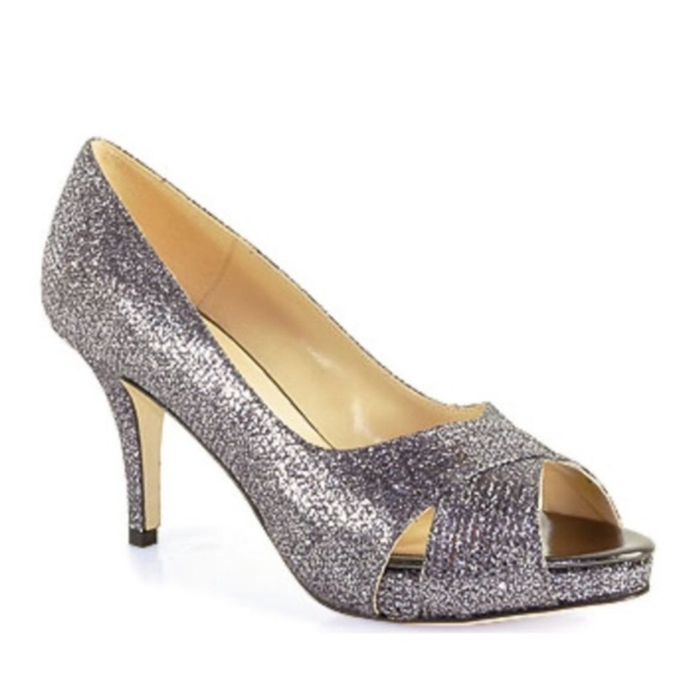Kate Spade Glitter Billie Peep-Toe Heels